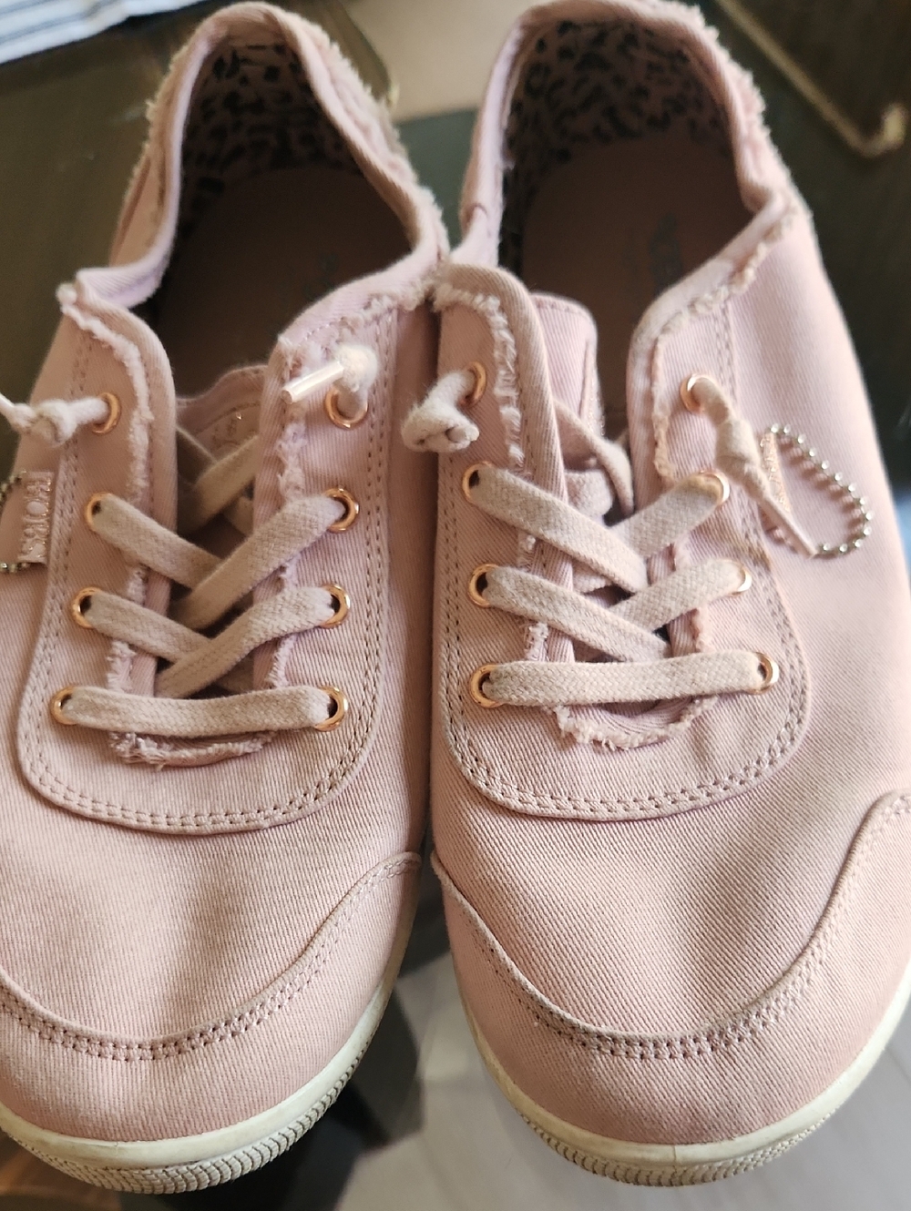 BOBS from Skechers Pink Canvas Slip-On Sneakers